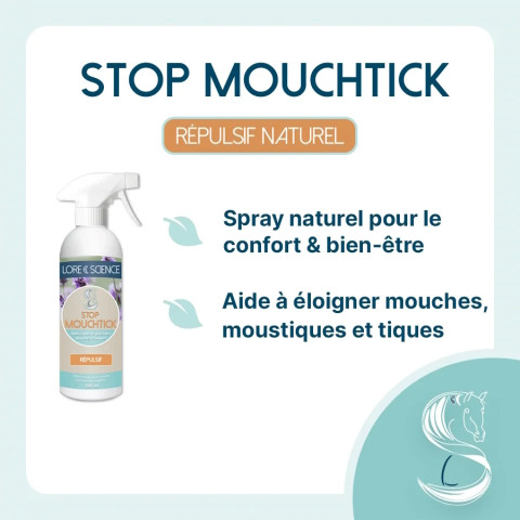 Stop MouchTick - Répulsif tiques, mouches pour cheval